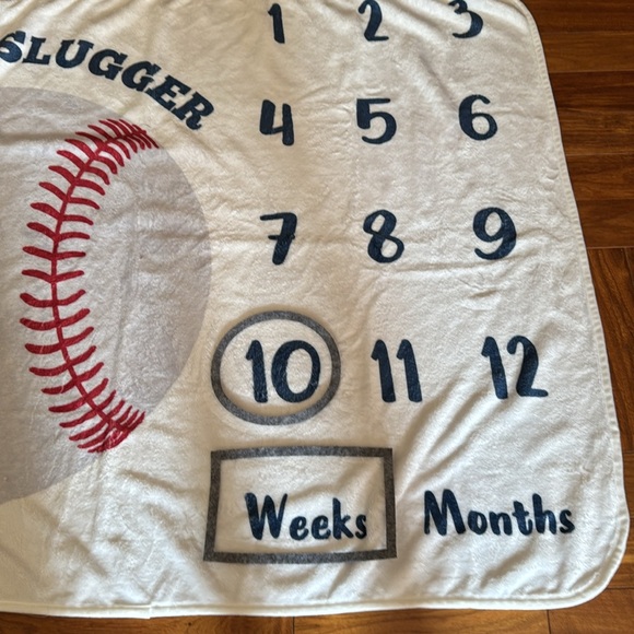 Sweet Jojo Designs Baseball Boy Milestone Blanket - Picture 2 of 8